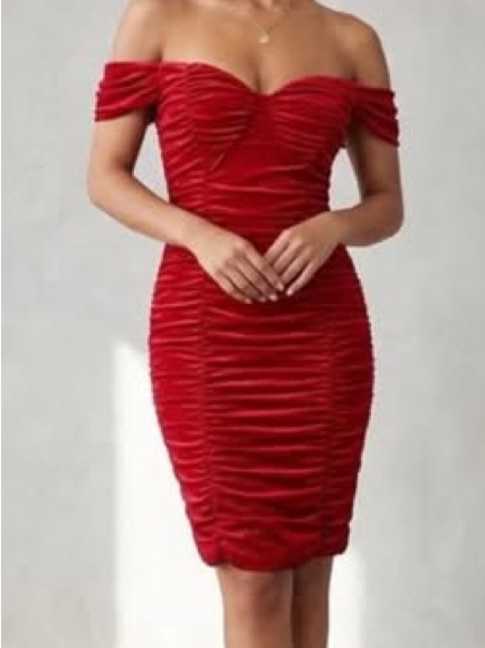 NWT Sexy Red Shimmer Ruched Dress Valentines Day Ready